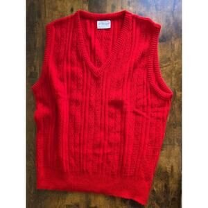 Vintage Red Knit Sweater Vest by Donegal – Size L